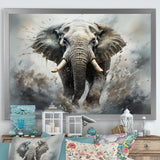 Elephant Symphony Stampede - Gray Elephant Wall Art