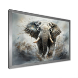 Elephant Symphony Stampede - Gray Elephant Wall Art