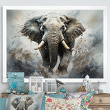 Elephant Symphony Stampede - Gray Elephant Wall Art