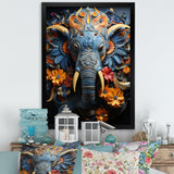 Abstract Elephant Dreamscape Portrait - Elephant Framed Canvas Art