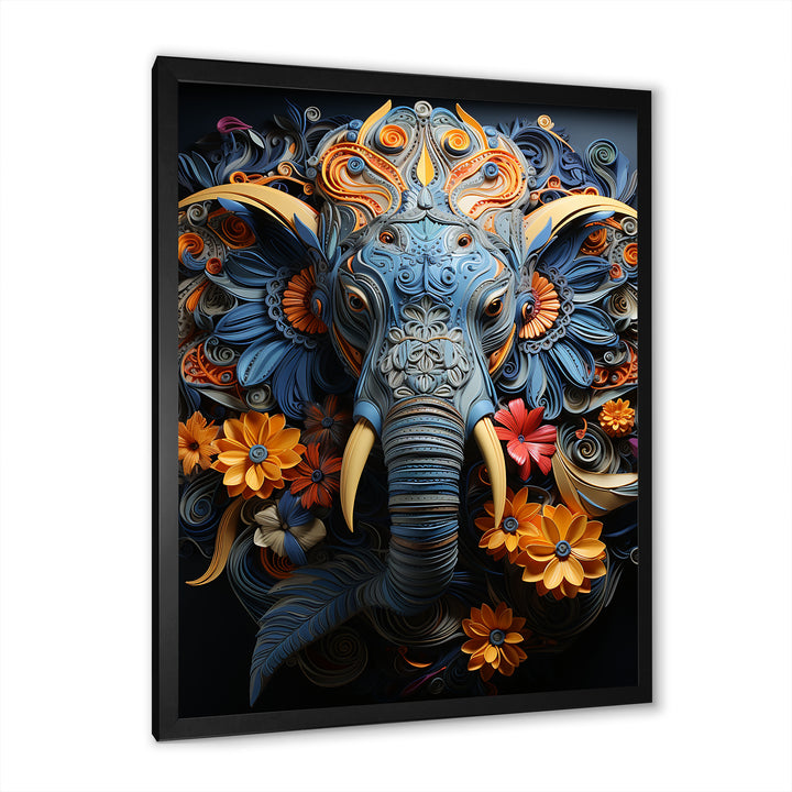 Abstract Elephant Dreamscape Portrait - Elephant Framed Canvas Art