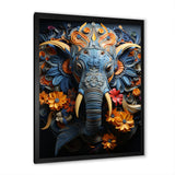 Abstract Elephant Dreamscape Portrait - Elephant Framed Canvas Art