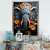 Abstract Elephant Dreamscape Portrait - Elephant Framed Canvas Art