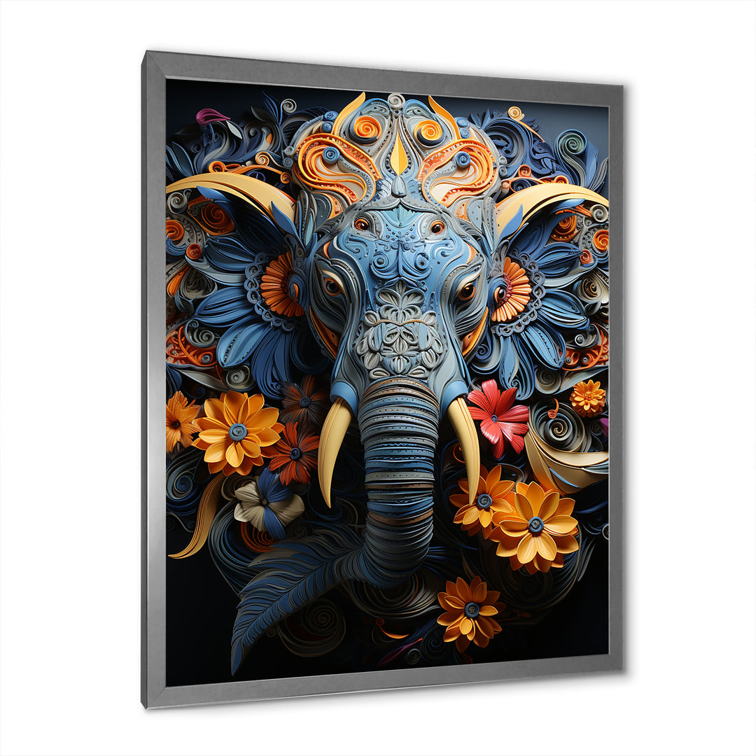 Abstract Elephant Dreamscape Portrait - Elephant Framed Canvas Art
