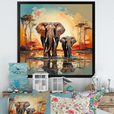Graceful African Elephants In Motion - Elephant Home Decor Art