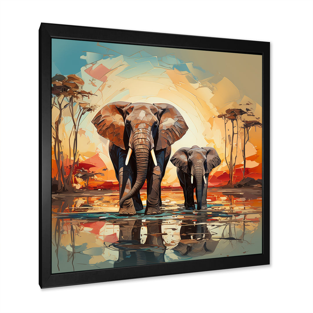 Graceful African Elephants In Motion - Elephant Home Decor Art