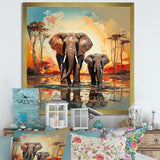 Graceful African Elephants In Motion - Elephant Home Decor Art