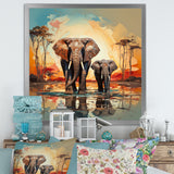 Graceful African Elephants In Motion - Elephant Home Decor Art