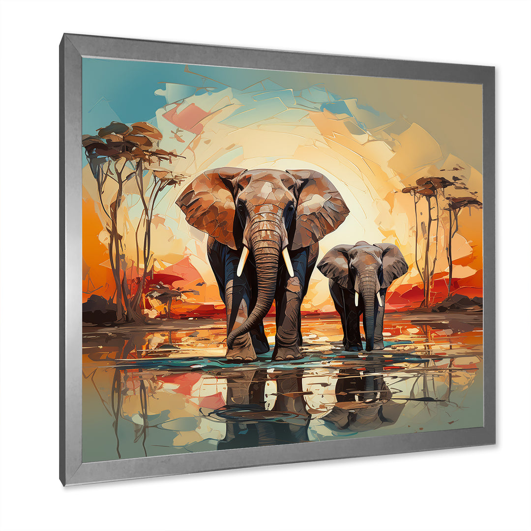 Graceful African Elephants In Motion - Elephant Home Decor Art