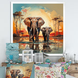 Graceful African Elephants In Motion - Elephant Home Decor Art