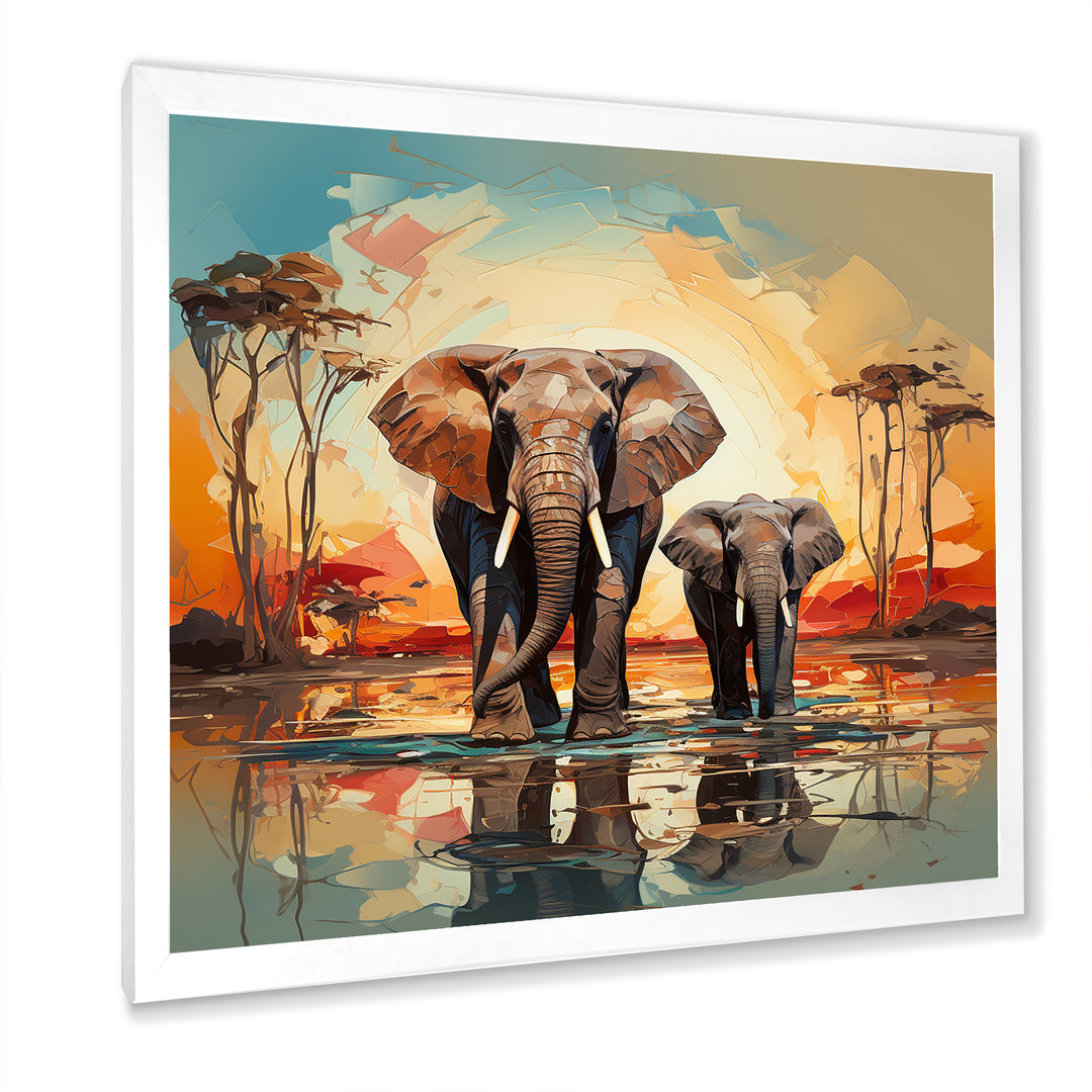 Graceful African Elephants In Motion - Elephant Home Decor Art