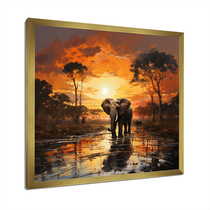 Graceful African Elephant In Motion - Elephant Wall Decor