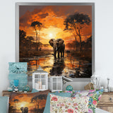 Graceful African Elephant In Motion - Elephant Wall Decor