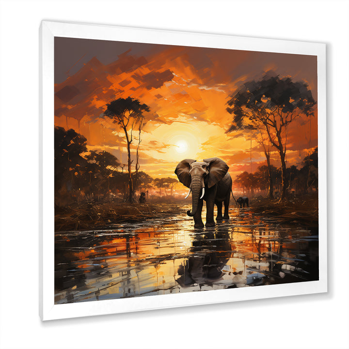 Graceful African Elephant In Motion - Elephant Wall Decor