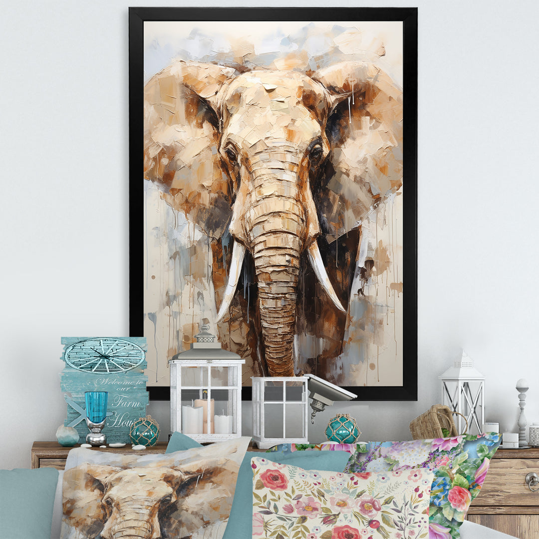 Tusked Elephant Portrait - Elephant Wall Art Prints