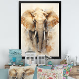 Gentle Elephant Giants - Beige Elephant Wall Art