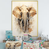 Gentle Elephant Giants - Beige Elephant Wall Art