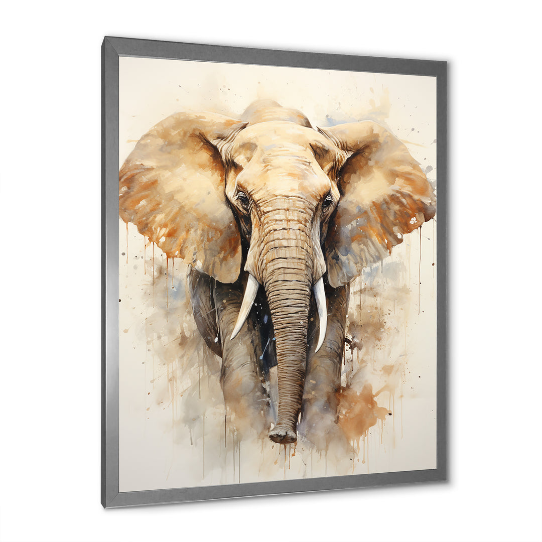 Gentle Elephant Giants - Beige Elephant Wall Art
