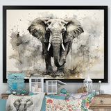 Elegant Elephant In Motion - Elephant Large Canvas Wall Art