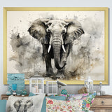 Elegant Elephant In Motion - Elephant Large Canvas Wall Art