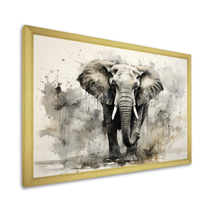 Elegant Elephant In Motion - Elephant Large Canvas Wall Art