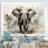 Elegant Elephant In Motion - Elephant Large Canvas Wall Art