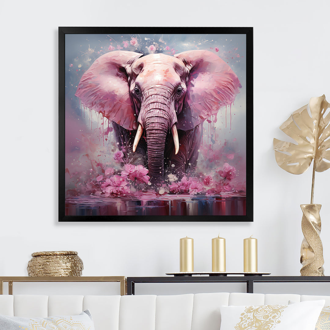 Pink Romantic Giant Elephant - Elephant Wall Decor