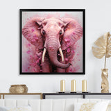 Pink Romantic Blooms Elephant - Elephant Wall Art Prints