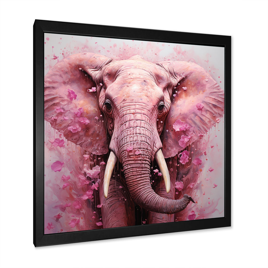 Pink Romantic Blooms Elephant - Elephant Wall Art Prints