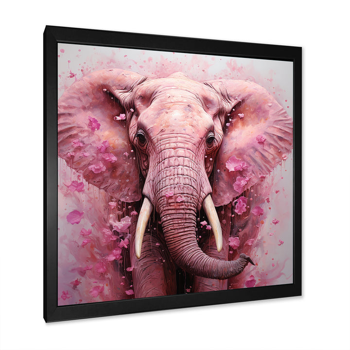 Pink Romantic Blooms Elephant - Elephant Wall Art Prints