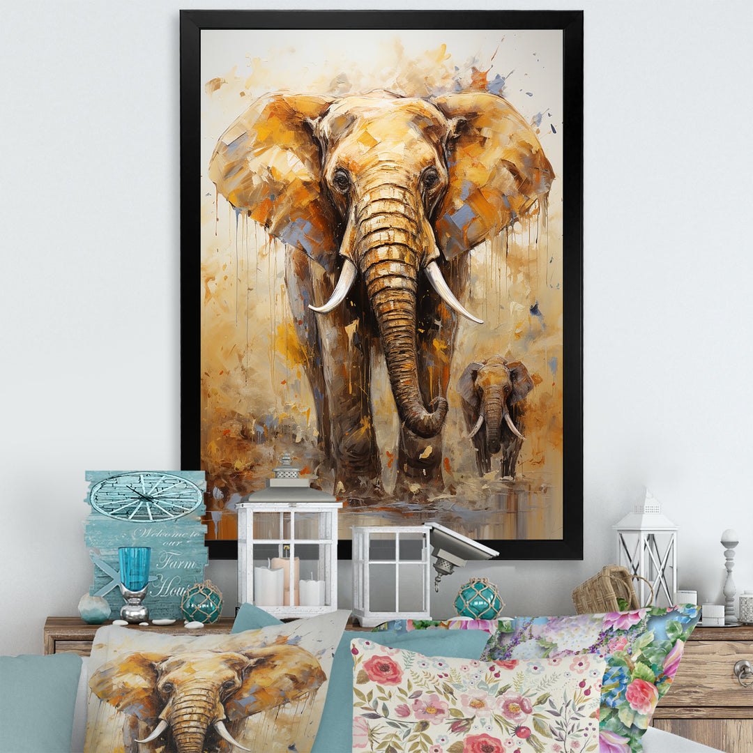 Elephant Symbolic Strength Dreams - Brown Elephant Wall Art