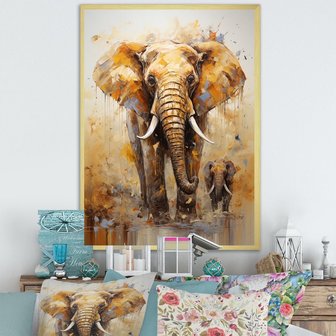 Elephant Symbolic Strength Dreams - Brown Elephant Wall Art