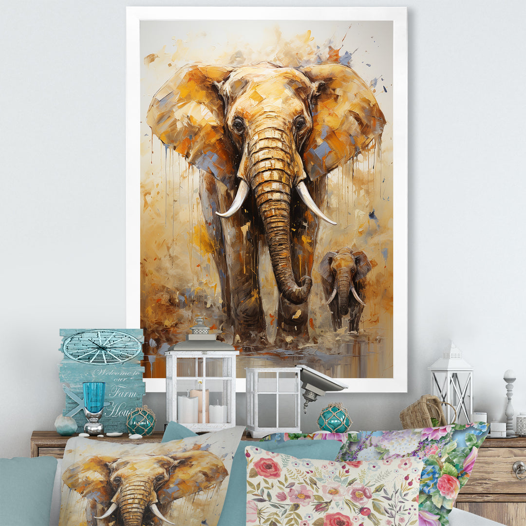 Elephant Symbolic Strength Dreams - Brown Elephant Wall Art