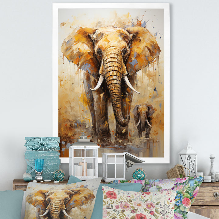 Elephant Symbolic Strength Dreams - Brown Elephant Wall Art