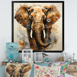 Elephant Grace In Portrait - Elephant Framed Canvas Art