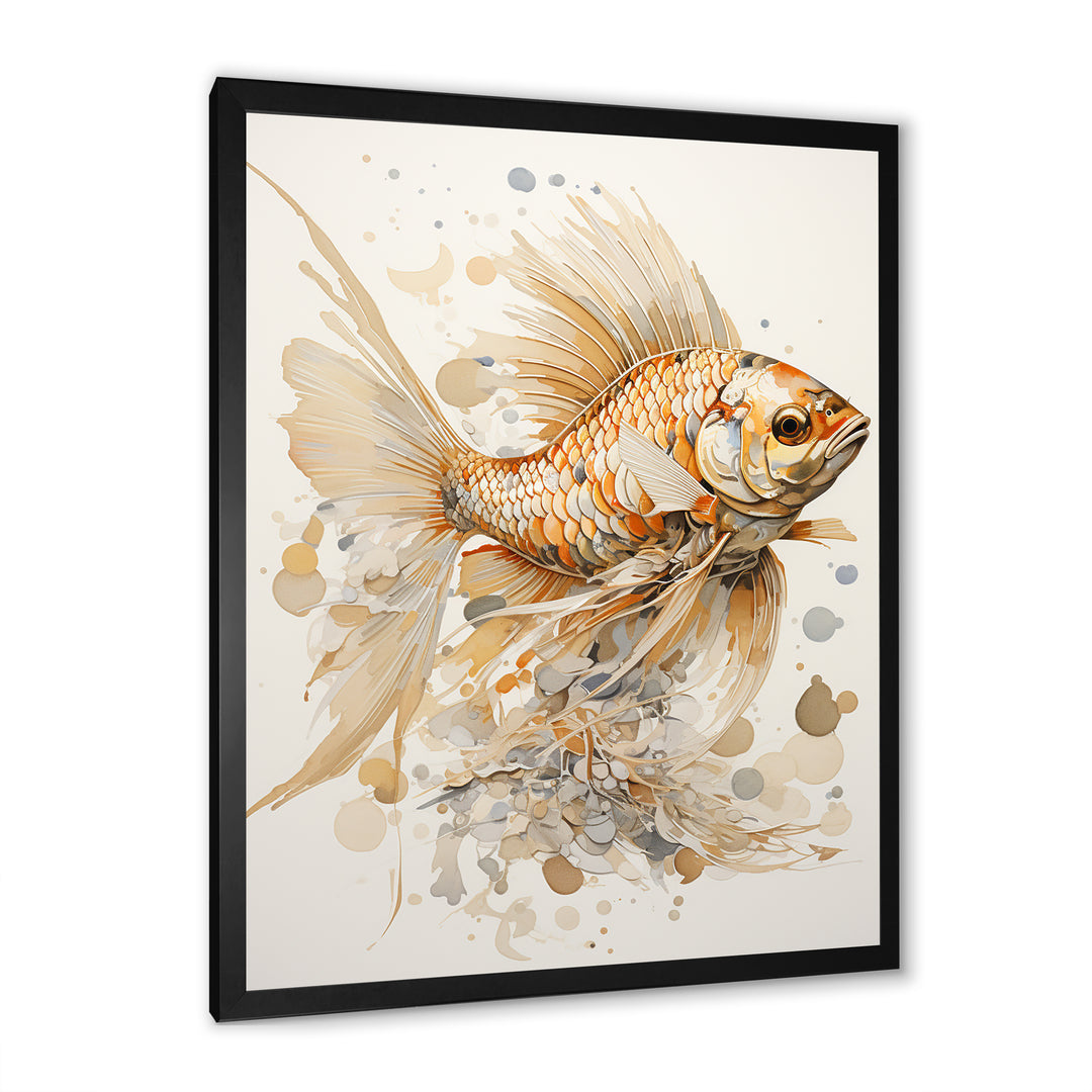 Golden Fish Elegance - Fish Canvas Wall Art