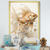 Golden Fish Elegance - Fish Canvas Wall Art