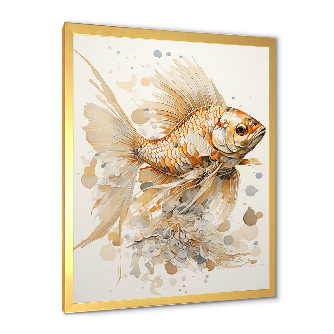 Golden Fish Elegance - Fish Canvas Wall Art