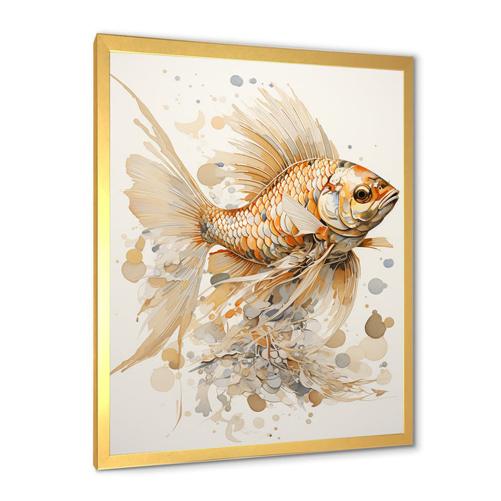 Golden Fish Elegance - Fish Canvas Wall Art