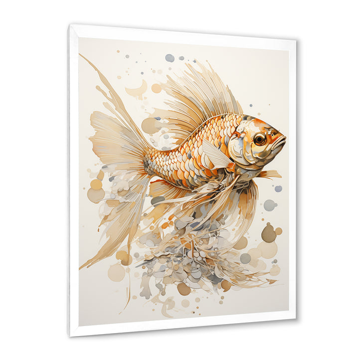 Golden Fish Elegance - Fish Canvas Wall Art