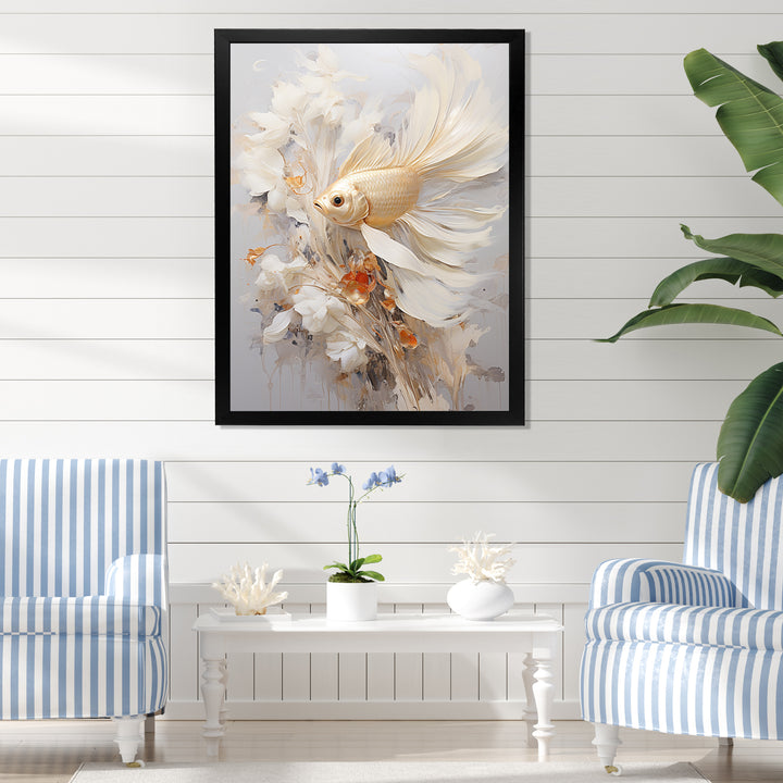 Golden Fish And Long Tails - Fish Wall Decor