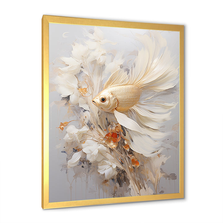 Golden Fish And Long Tails - Fish Wall Decor