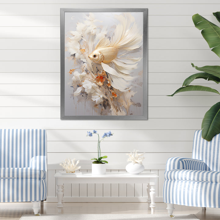 Golden Fish And Long Tails - Fish Wall Decor