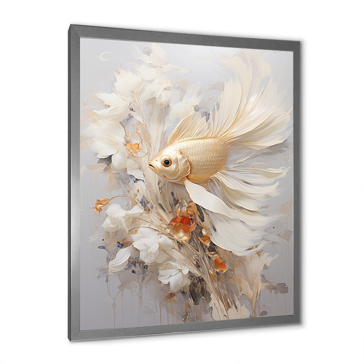 Golden Fish And Long Tails - Fish Wall Decor