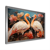 Graceful Orange Flamingo Ballet - Flamingo Large Canvas Wall Art