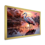 White Flamingo Lake Serenity - Flamingo Living Room Wall Art