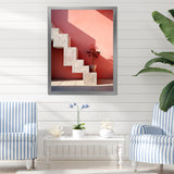 Geometric Architectural Stairway Grace - Flamingo Canvas Wall Art