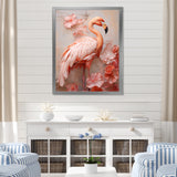 Pink Flamingo Paradise - Beige Flamingo Wall Art