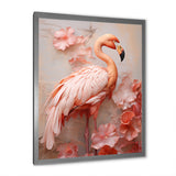 Pink Flamingo Paradise - Beige Flamingo Wall Art