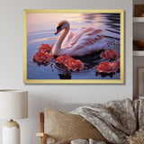 Majestic Pink Flamingo Waters - Flamingo Living Room Wall Art